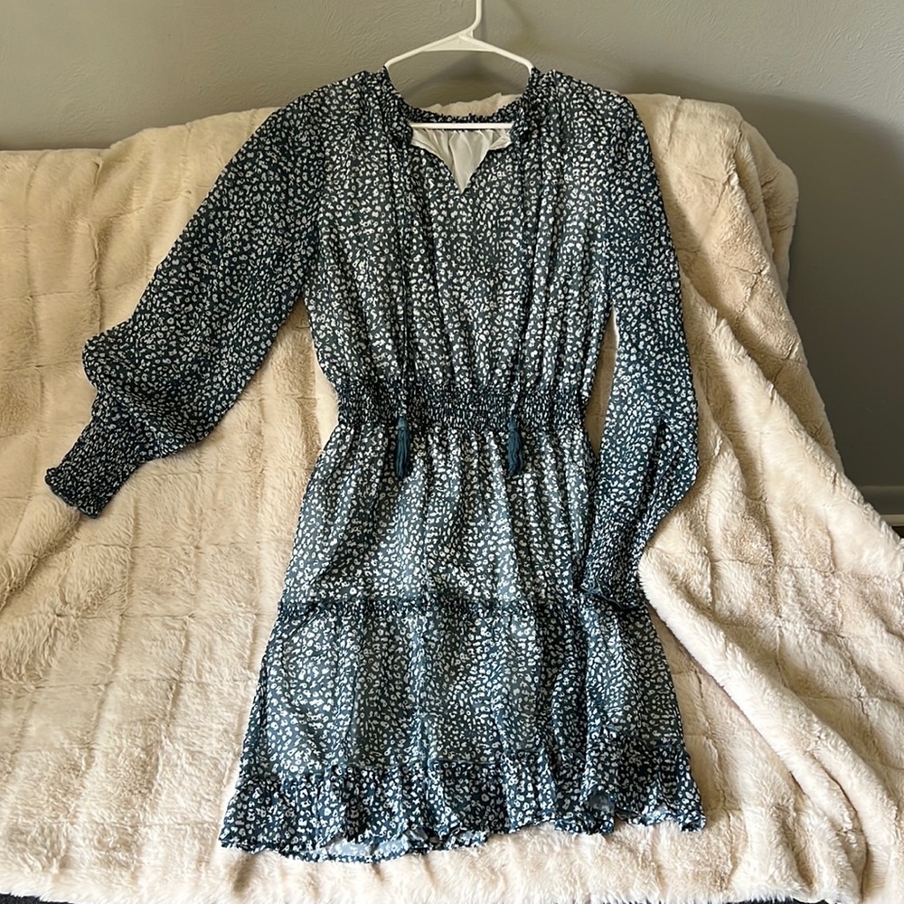 Blue floral dress
